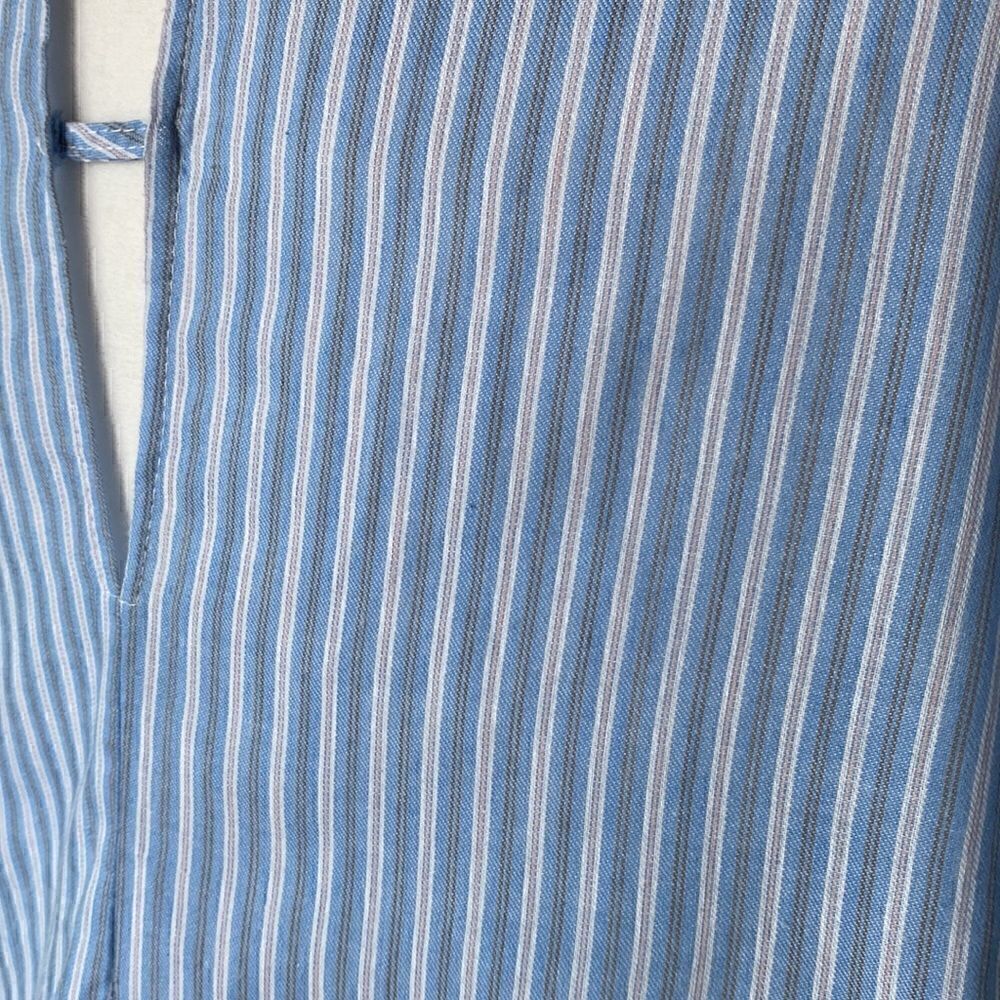 EINA Striped Blue White Button Down Short Sleeves Shirt Dress Small Mini - Picture 11 of 13